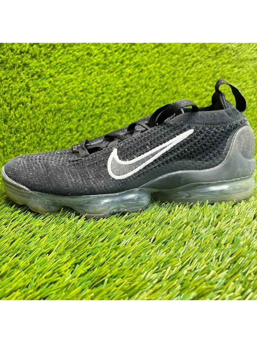 Nike Air VaporMax 2021 Flyknit Womens Size 7.5 Black Running Shoes Sneakers